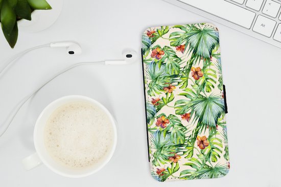 Etui portefeuille pour iPhone 11 Pro Max - Bloem - Feuille - Motifs - Avec poches - Etui portefeuille avec fermeture magnétique