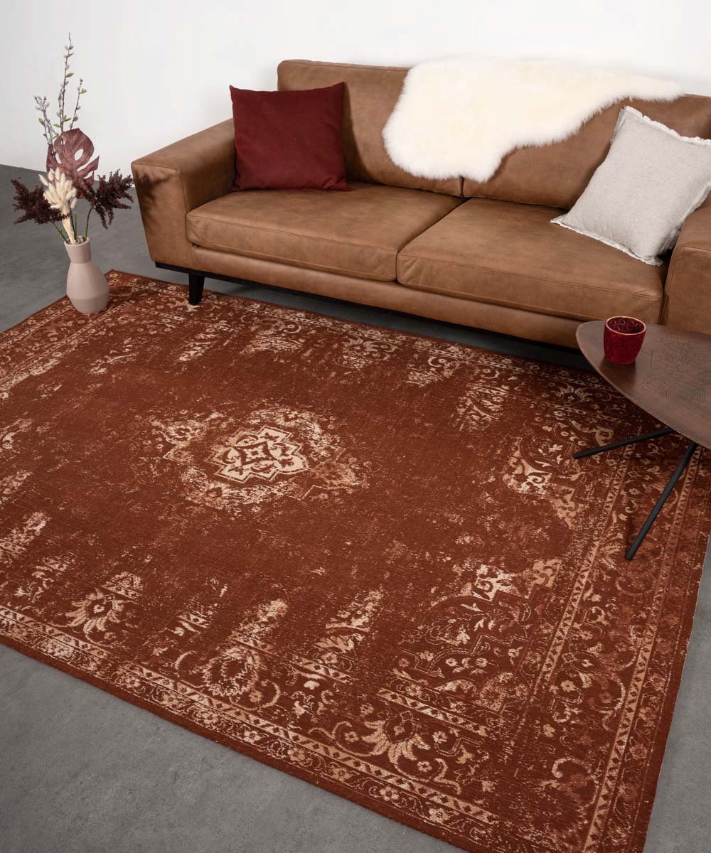 Vintage vloerkleed Nomad - roestbruin 200x290 cm