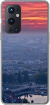 Geschikt voor OnePlus 9 Pro hoesje - Rotterdam - Zonsondergang - Roze - Siliconen Telefoonhoesje