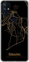 Geschikt voor OnePlus Nord N10 5G hoesje - Seraing - Kaart - Goud - Siliconen Telefoonhoesje