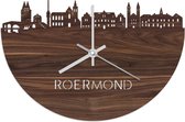 Skyline Klok Roermond Notenhout - Ø 40 cm - Woondecoratie - Wand decoratie woonkamer - WoodWideCities