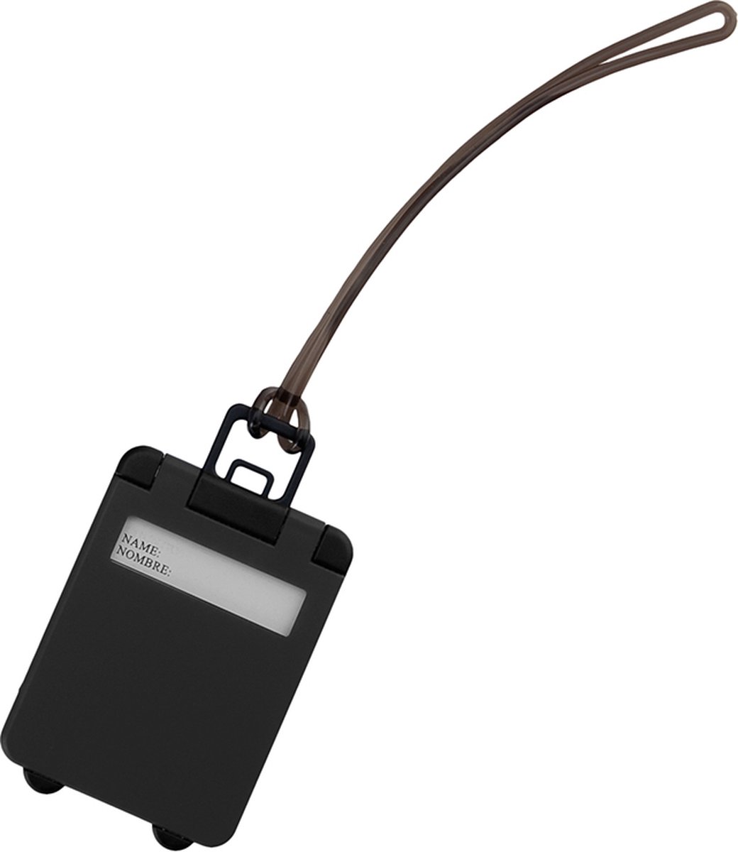 Bol.com Kofferlabel - 9,5 cm - Reiskoffer reisaccessoires - zwart - beschrijfbaar aanbieding