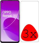 OPPO Reno 6 Screenprotector Tempered Glass - OPPO Reno 6 Beschermglas - OPPO Reno 6 Screen Protector 3 Stuks