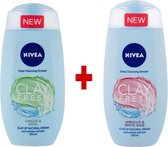 Nivea -Clay Fresh Shower Gel Ginger and Basil Fresh Shower Gel Hibiscus & Sage