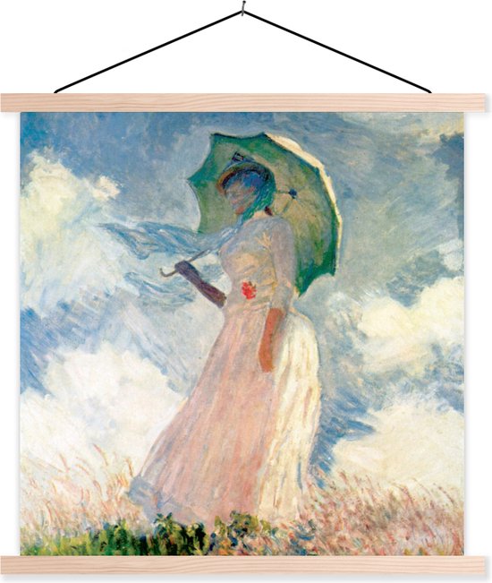 Affiche scolaire - Femme à l'ombrelle - Peinture de Claude Monet - 60x60 cm  - Lattes... | bol