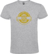 Grijs  T shirt met  " Member of the Gin club "print Goud size L