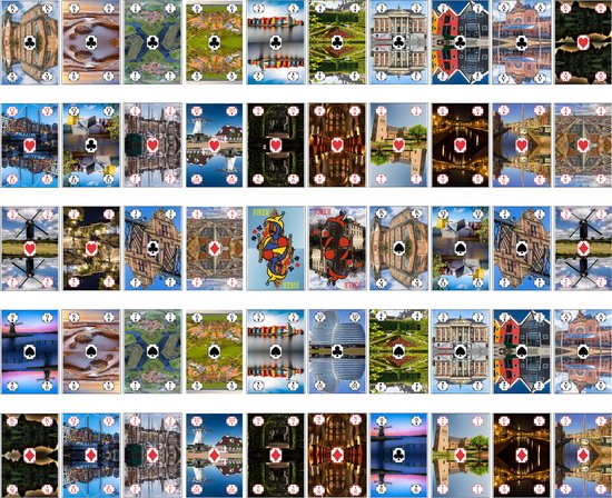 Cadeautip! Speelkaarten Groningen - Hoge kwaliteit - Zelf geproduceerd - kaartspel set - Luxe Speelkaarten - 54 kaarten - 28 afbeeldingen van Groningen - Huurdies - 70mm X 110mm - schoencadeautjes sinterklaas