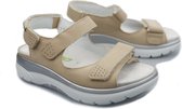 Mephisto Sano Norine - dames rollende wandelsandaal - beige - maat 39 (EU) 6 (UK)