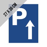 Assiettes | Icône | XL | "Parking" (P) | Pointeur droit devant | Indication de direction | Place de parking | Parking | Clients du stationnement | 27x36cm | Polystyrène | 2 pièces