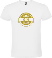 Wit  T shirt met  " Member of the Gin club "print Goud size S