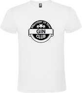Wit  T shirt met  " Member of the Gin club "print Zwart size S