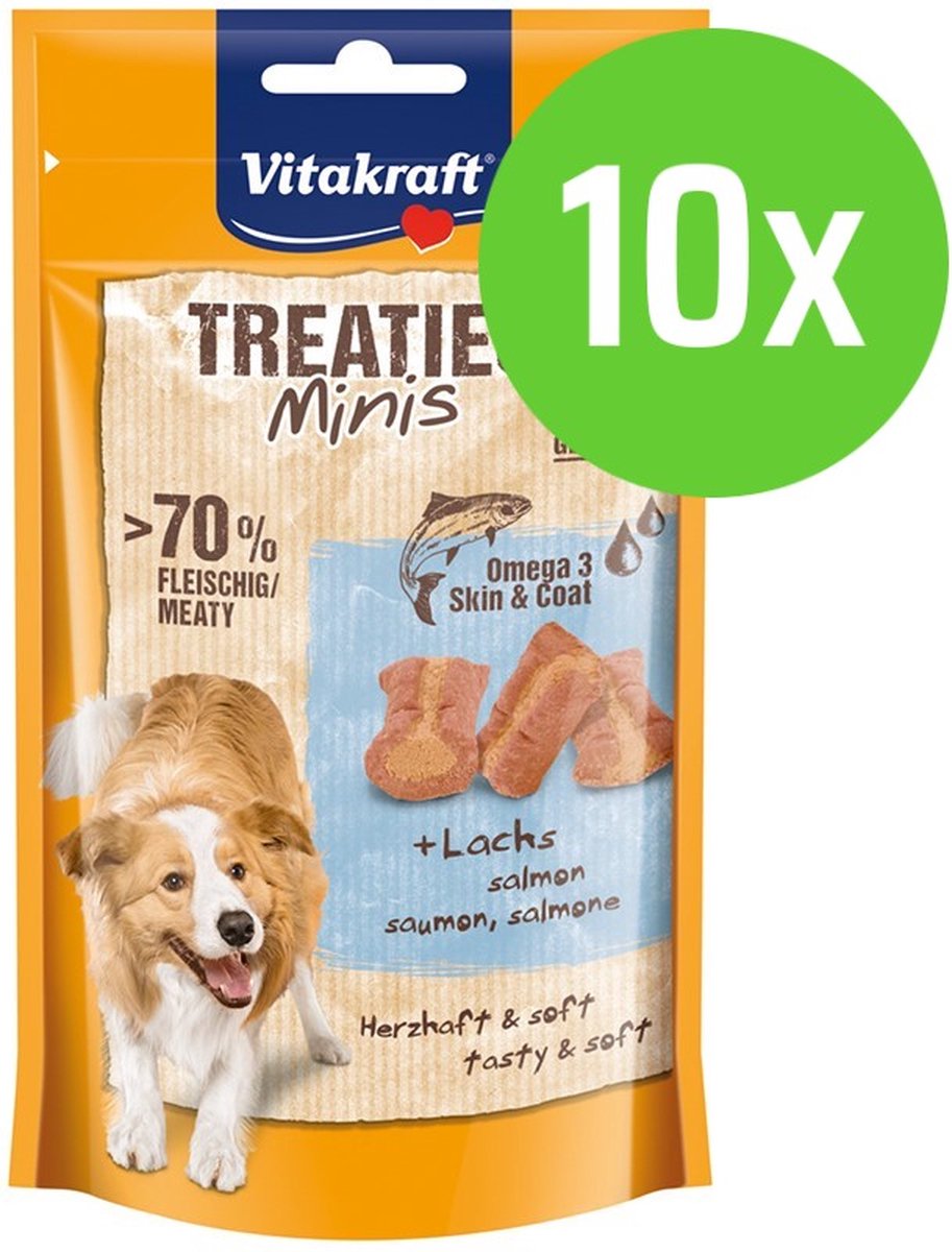 Vitakraft Treaties Minis Zalm & Omega 3 - hondensnack - 10 verpakkingen