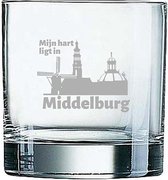 Gegraveerde Whiskeyglas 38cl Middelburg