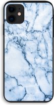 CaseCompany® - iPhone 11 hoesje - Blauw marmer - 100% Biologisch Afbreekbaar - Duurzaam - Biodegradable Soft Case - Milieuvriendelijke Print op Achterkant - Zwarte Zijkanten - Bescherming Ove