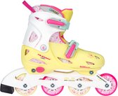 Nijdam Inlineskates Meisjes Verstelbaar - Hardboot - Yellow Bird - Geel/Roze - 34-37