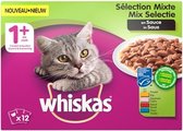 Whiskas multipack pouch adult mix selectie vlees / vis in saus (4X12X100 GR)