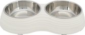 Trixie Drink- En Voerbakken 1600 Ml 40 X 22 Cm Rvs Zilver/wit