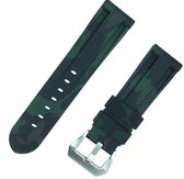 Strap-it Fossil Gen 6 - 44mm siliconen camouflage bandje - donkergroen