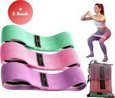 Fitness Resistanceband | Weerstandsbanden - 3 stuks - Incl. Travelbag en Handleiding - Fitnesselastiek - E-Book - Booty Bands