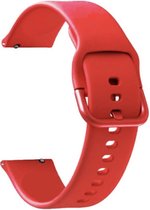 Siliconen Sportband Geschikt voor Samsung Galaxy Watch Active 2 En Nog Meer- Rood - 20mm - Maat M/L