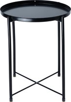 Minimalistische Salontafel Zwart - Ronde Bijzettafel - Tafeltje Voor Thuis - Salontafels - Nordic Tafel - Tafels - Rond - Metaal