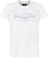 Ballin Amsterdam -  Jongens Slim Fit   T-shirt  - Wit - Maat 164