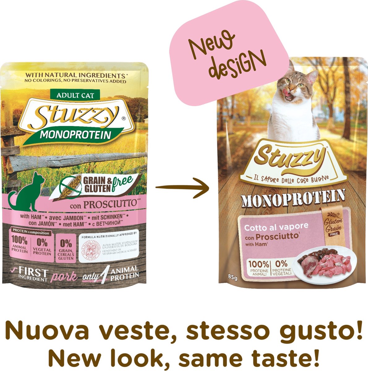 Stuzzy - kattenvoer - Ham - Graan vrij - Volledig Natvoer - 16 x 85gram