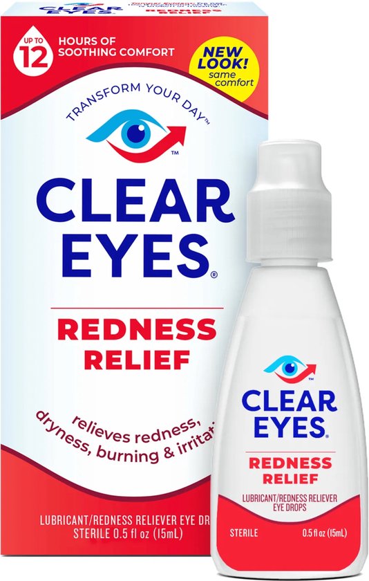 Clear Eyes Redness Relief XL - Oogdruppels Tegen Rode Ogen, Droge Ogen, Branderige Ogen & Geïrriteerde Ogen - 1x15ML ✉️