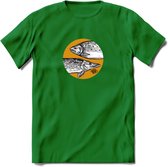 Fishing - Vissen T-Shirt | Grappig Verjaardag Vis Hobby Cadeau Shirt | Dames - Heren - Unisex | Tshirt Hengelsport Kleding Kado - Donker Groen - S