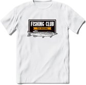 Fishing Club - Vissen T-Shirt | Grappig Verjaardag Vis Hobby Cadeau Shirt | Dames - Heren - Unisex | Tshirt Hengelsport Kleding Kado - Wit - XXL