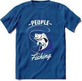 Cool People Do Fishing - Vissen T-Shirt | Donker Blauw | Grappig Verjaardag Vis Hobby Cadeau Shirt | Dames - Heren - Unisex | Tshirt Hengelsport Kleding Kado - Donker Blauw - XXL