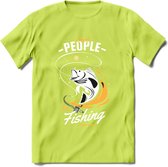 Cool People Do Fishing - Vissen T-Shirt | Geel | Grappig Verjaardag Vis Hobby Cadeau Shirt | Dames - Heren - Unisex | Tshirt Hengelsport Kleding Kado - Groen - 3XL