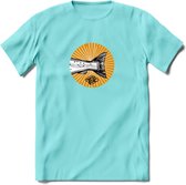 Fishing Tail - Vissen T-Shirt | Grappig Verjaardag Vis Hobby Cadeau Shirt | Dames - Heren - Unisex | Tshirt Hengelsport Kleding Kado - Licht Blauw - M