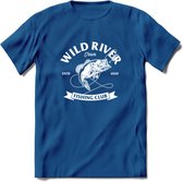 Fishing Club - Vissen T-Shirt | Grappig Verjaardag Vis Hobby Cadeau Shirt | Dames - Heren - Unisex | Tshirt Hengelsport Kleding Kado - Donker Blauw - 3XL
