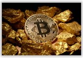 Bitcoin op Aluminium - Foto op Dibond - Aluminium Schilderij - Luxury Art - 60x40 cm