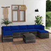 vidaXL 8-delige Loungeset met kussens pallet massief grenenhout