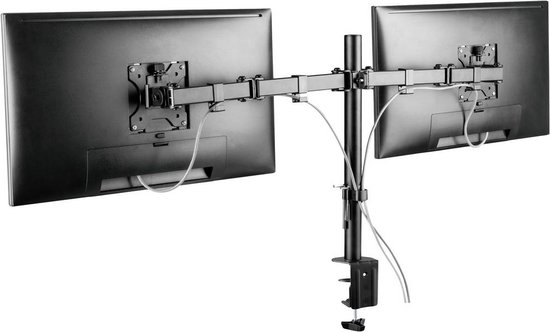 BenQ BDH01 Dubbele Monitorarm – Gasveer Steun voor 2 Schermen tot 35, 20 kg, VESA 75x75/100x100, Snelle Installatie, Verstevigde Plaat