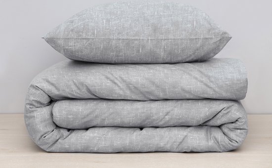 Damai dekbedovertrek Ebba - Biologisch Katoen - 260x200/220 cm - Grijs + 2 kussenslopen 60x70 van Damai — afbeelding 2