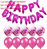 Happy Birthday letters ballonpakket Hard Roze