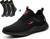 Lia LEGEND ® veiligheidsschoenen heren dames met 3 paar werksokken , sneakers sportief werkschoenen lichte sportieve ademende safety jogger met stalen neus.