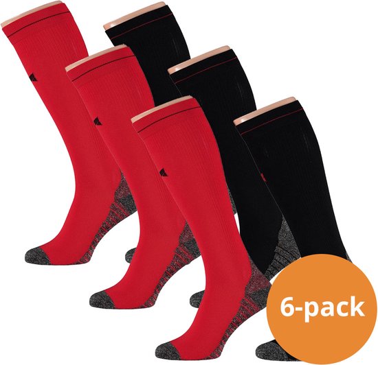 Xtreme Sockswear Compressie Sokken Hardlopen - 6 paar Hardloopsokken - Multi Red - Compressiesokken - Maat 45/47