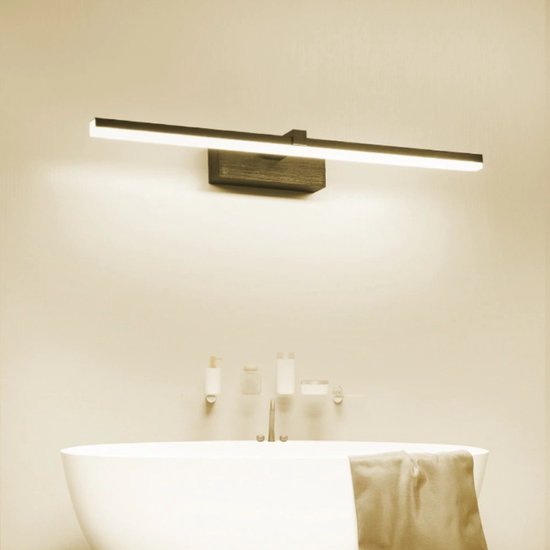 Spiegellamp Zwart - Verlichting Boven Spiegel - LED Licht -  Badkamerverlichting - 12W... | bol