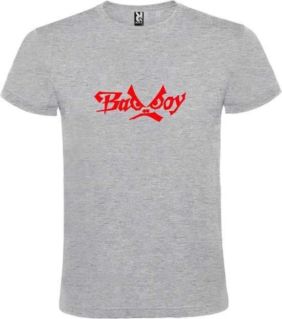 Grijs  T shirt met  "Bad Boys" print Rood size XL