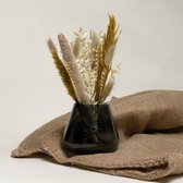 DecoBlooms - droogbloemen oker - incl vaas (vase the world)