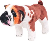 vidaXL Speelgoedbulldog staand XXL pluche wit en bruin