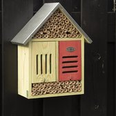 Insectenhotel XL 38.2 cm hoog - vurenhout - bamboe - zink - bijenkast - insectenkast - tuinfiguur - tuinaccessoire - lente - zomer - collectie - tuinieren - ophangbaar - cadeau - g