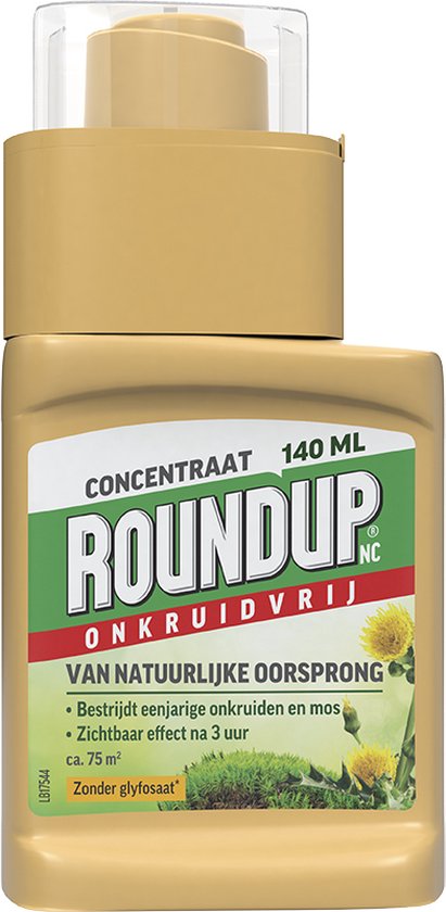 RoundUP NC 140ML Concentraat Natuurlijk Onkruidvrij; Natuurlijke oorsprong; Zonder glyfosofaat