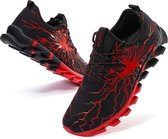 Geweo Sportschoenen Heren - Fitnessschoenen - Atletiek Gym Joggingsneakers - Kerstmis - Kerstfeest - Christmas Gift  - Zwart Rood - Maat 40