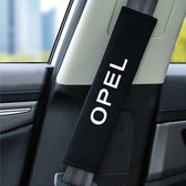 Gordel Covers voor Opel - Set van 2 Gordelhoezen - Zachte Gordel Hoes Beschermer Zwart/Wit - Ook voor Kinderen - Past bij Opel Corsa / Astra / Adam / Karl / Zafira / Insignia / Cas