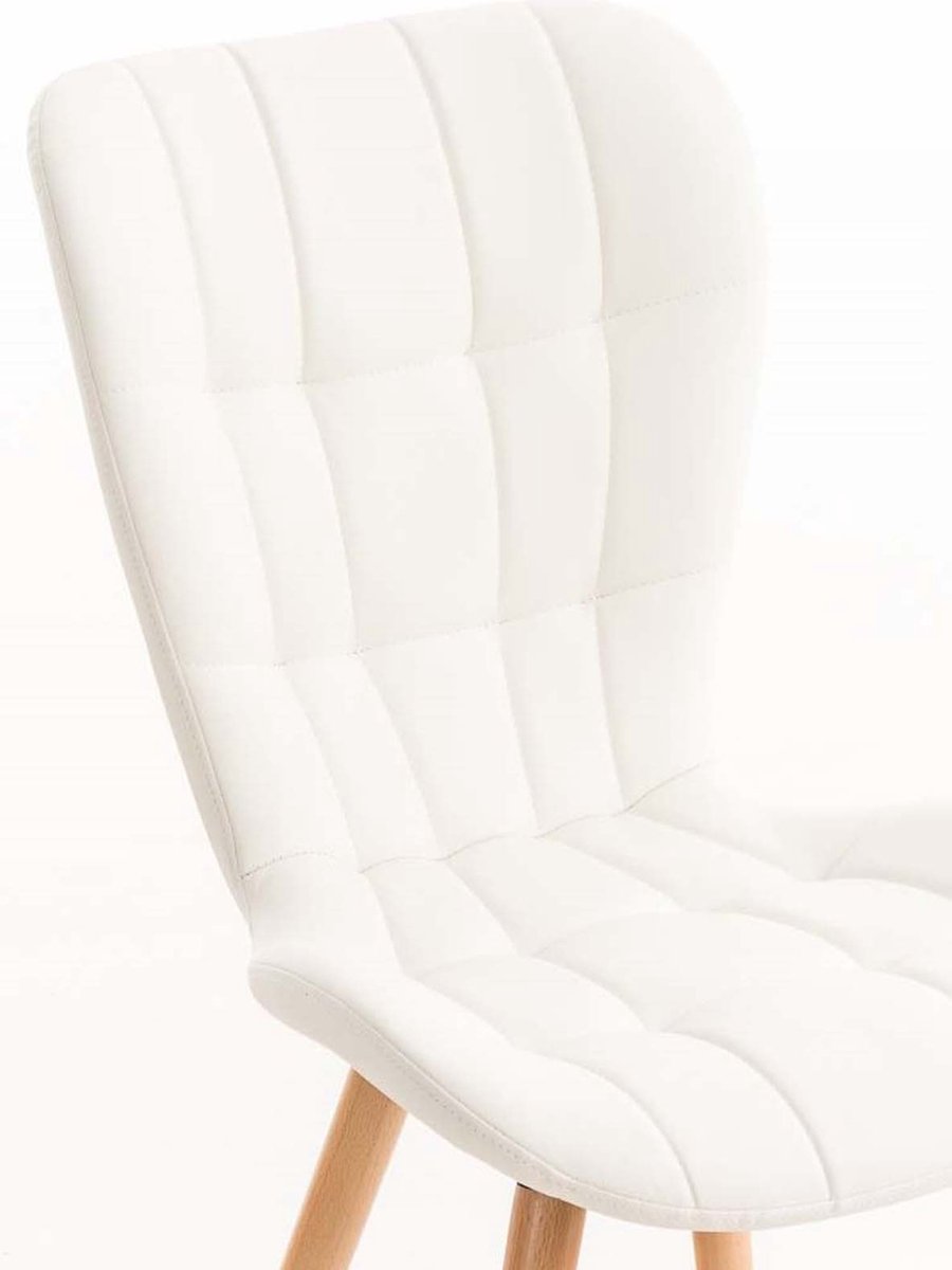 CLP Elda Set van 4 eetkamerstoelen - Kunstleer wit